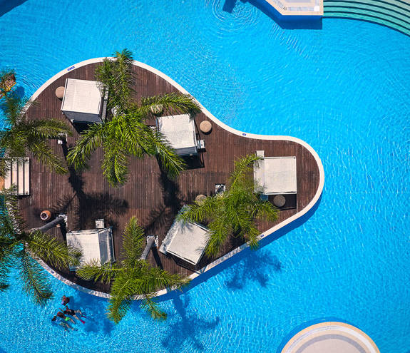 Top-down photo of the pool