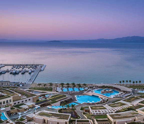 The resort, the marina and the sea