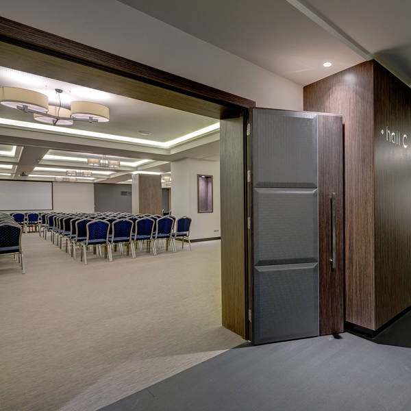 Miraggio Thermal Spa Resort conference hallway and entrances to the rooms