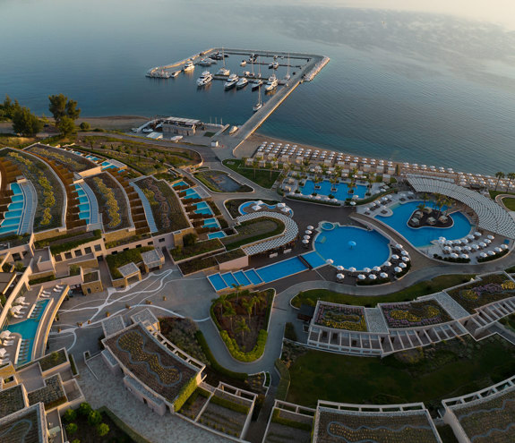 The resort and the marina