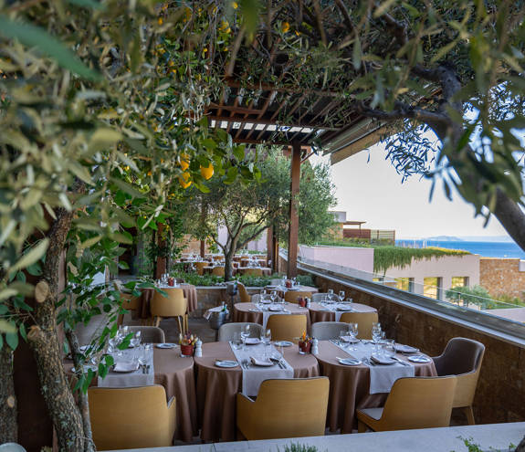 Portofino Restaurant balcony with tables and chairs