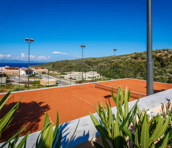 Landscape view of the Tennis court