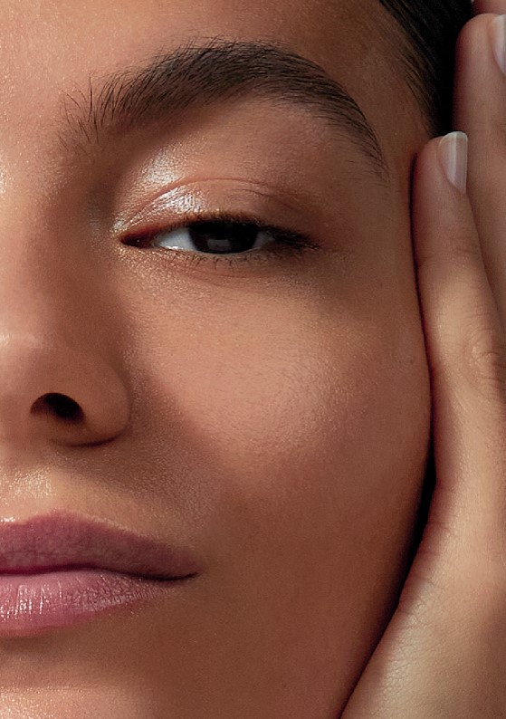 Close up of radiant, healthy skin after facial treatment