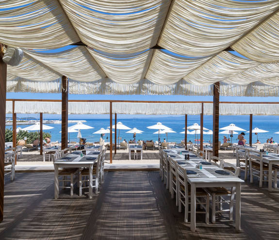 Mezedaki Beach Restaurant sitting area