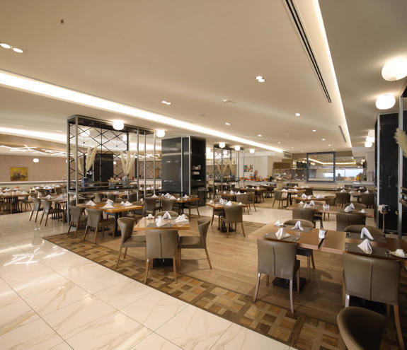 Kritamo restaurant bright and spacious  interior with modern seating