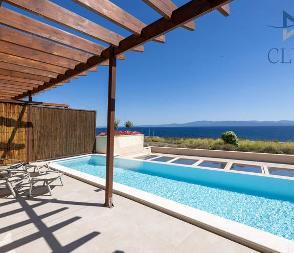 Miraggio Sea View Private Pool Suite pool and sunbeds