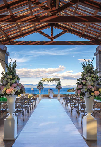 Miraggio Thermal Spa Resort path towards the wedding area