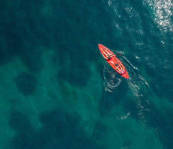 Miraggio canoe in the sea