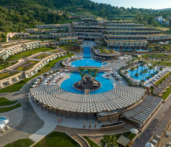 The resort and the pools