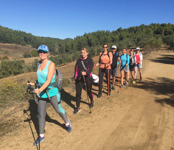 Group of Miraggio visitors hiking