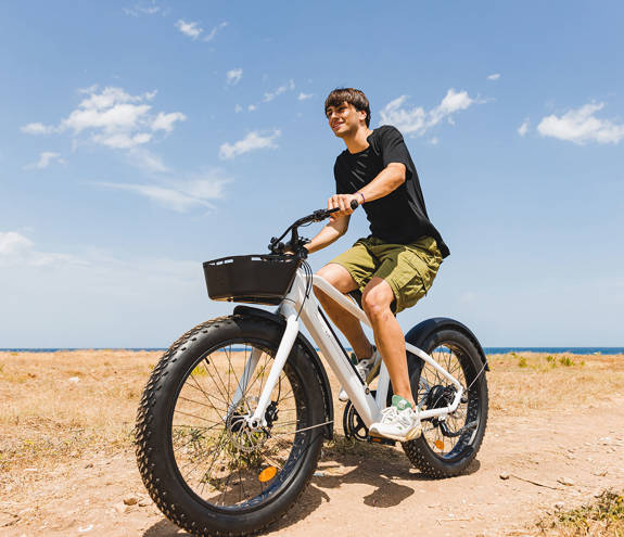 Miraggio Thermal Spa Resort visitor on a Miraggio bicycle