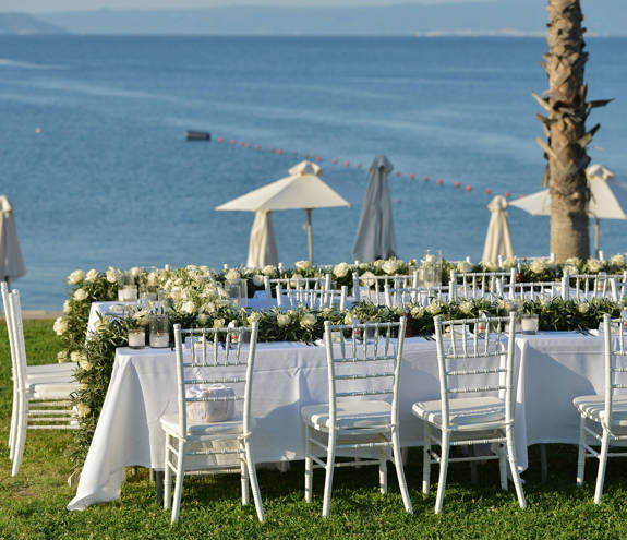 Miraggio Thermal Spa Resort wedding table view of the sea
