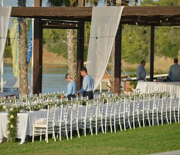 Miraggio Thermal Spa Resort wedding table decorated and chairs