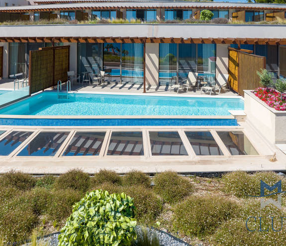 Miraggio Sea View Private Pool Suite pool and sunbeds from outside