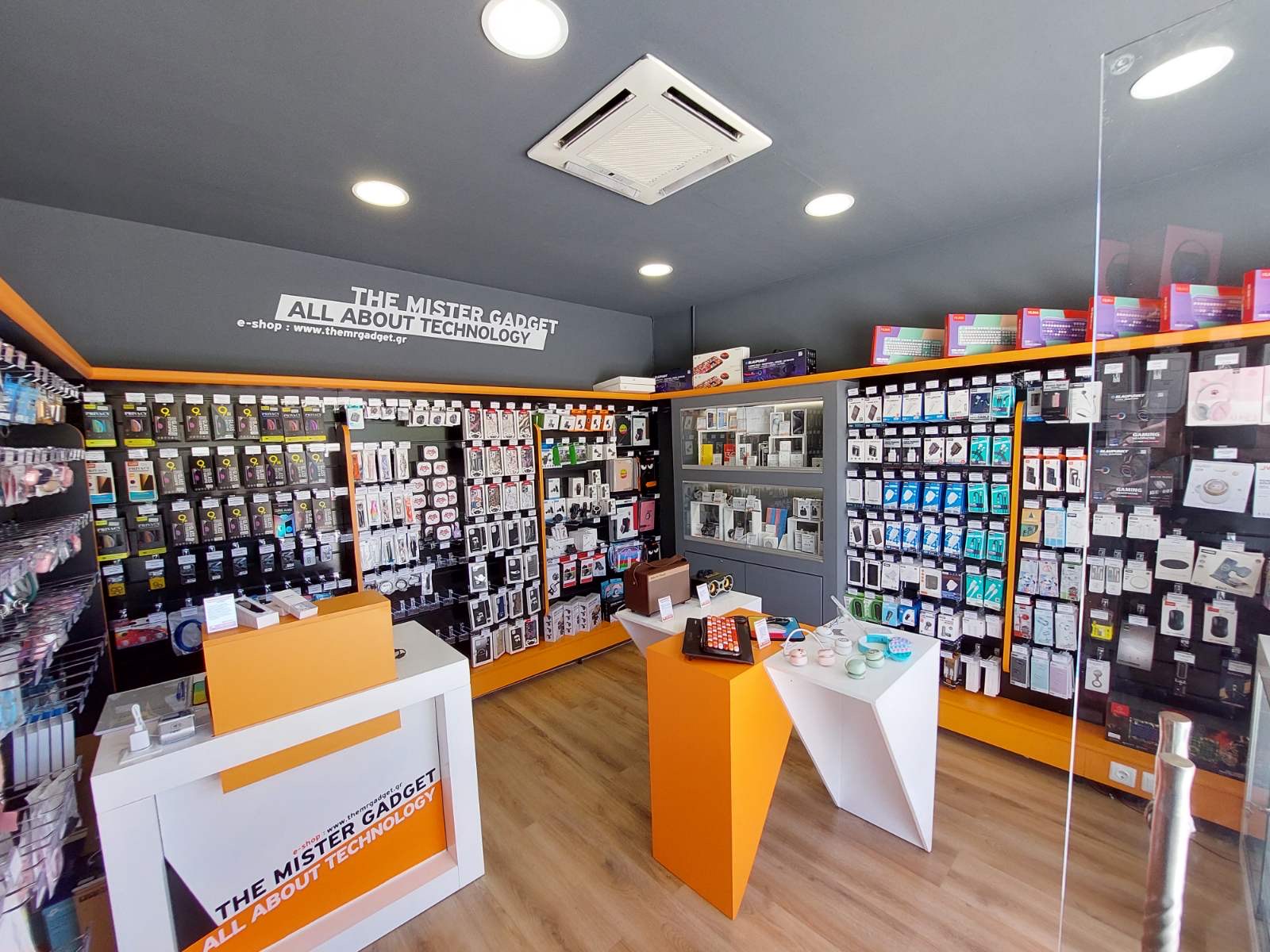 Interior of Mr. Gadget store with modern design and wide range of tech accessories