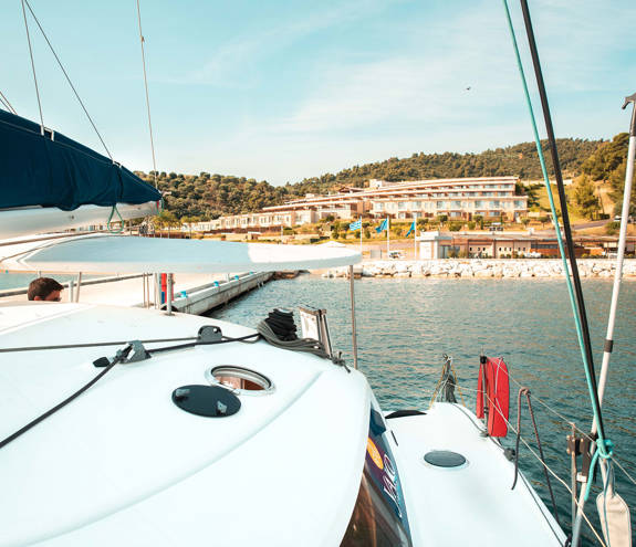 Picture of the Toroneo Restaurant from a yacht