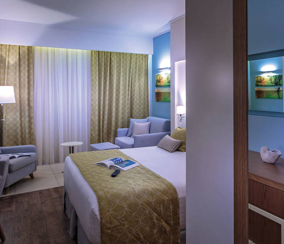 Superior Garden View Room with the lights on